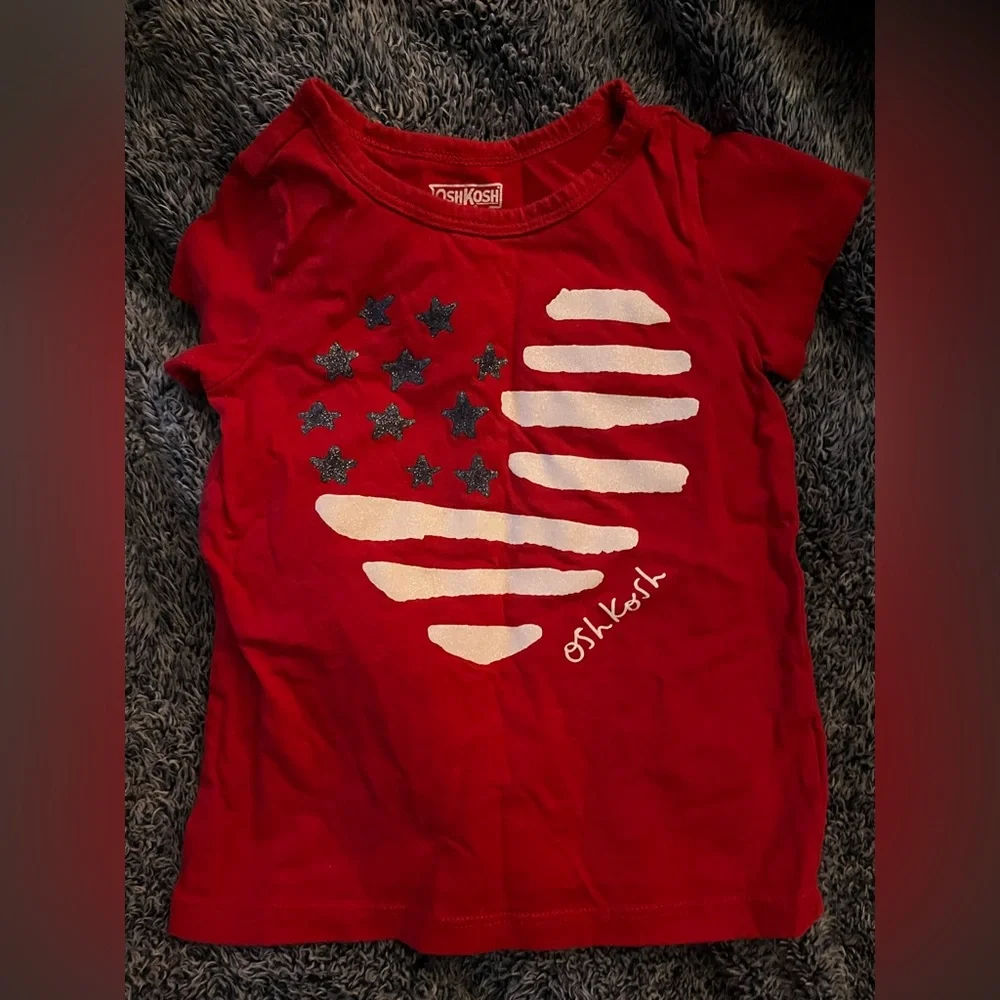 OshKosh B'gosh Red Short-Sleeve Heart Flag Tee